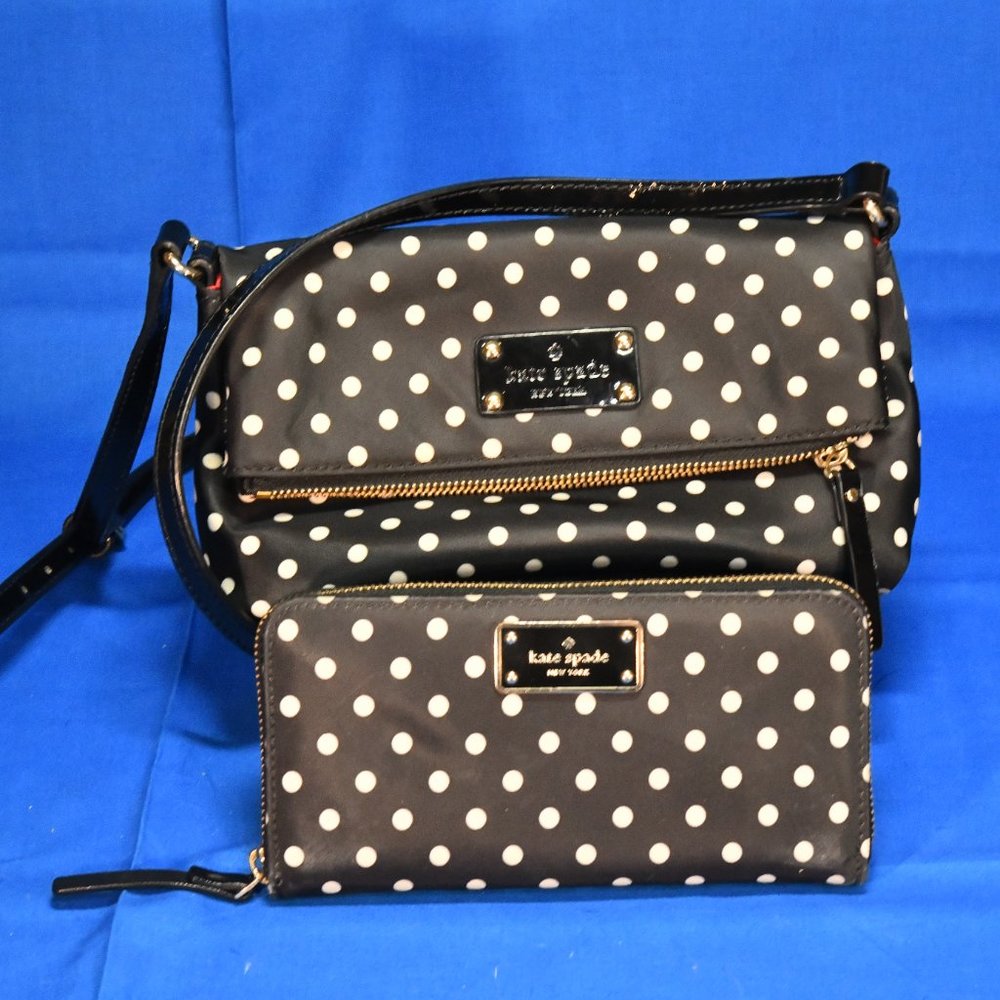 Kate Spade ♠️ Black & White Polka Dot (Set) Wallet and Crossbody